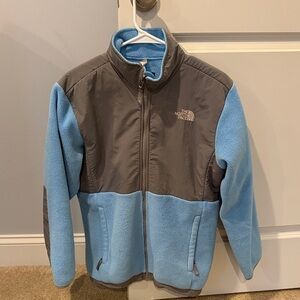 The North Face Light Blue and Dark Gray Fleece Jacket